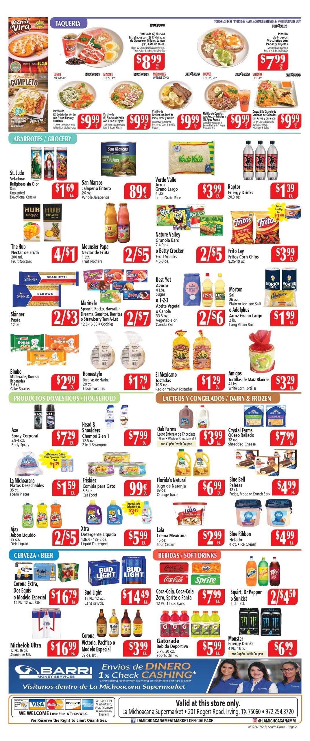 El Ahorro Supermarket (Grand Prairie–Grapevine Area, TX) Weekly Ad August 12 - 18, 2026