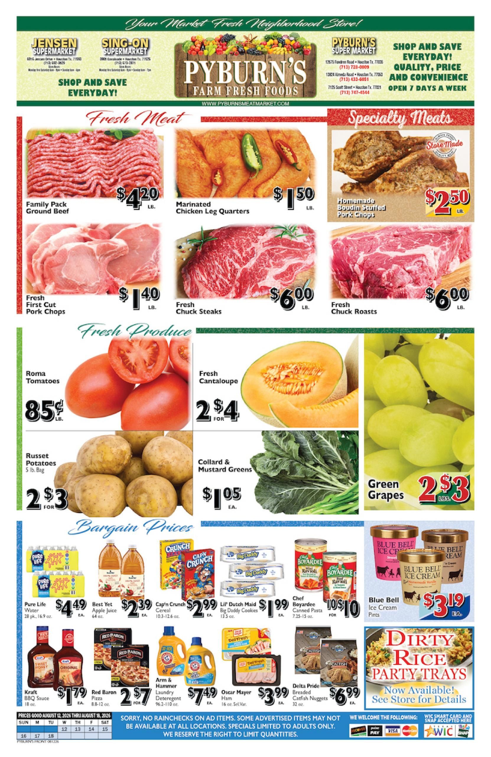 Pyburn's Farm Fresh Foods Weekly Ad August 12 - 18, 2026