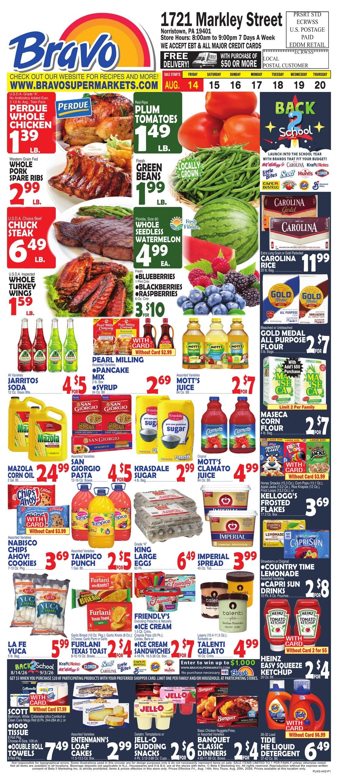 Bravo Supermarket (Valley Forge Area, PA) Weekly Ad August 14 - 20, 2026