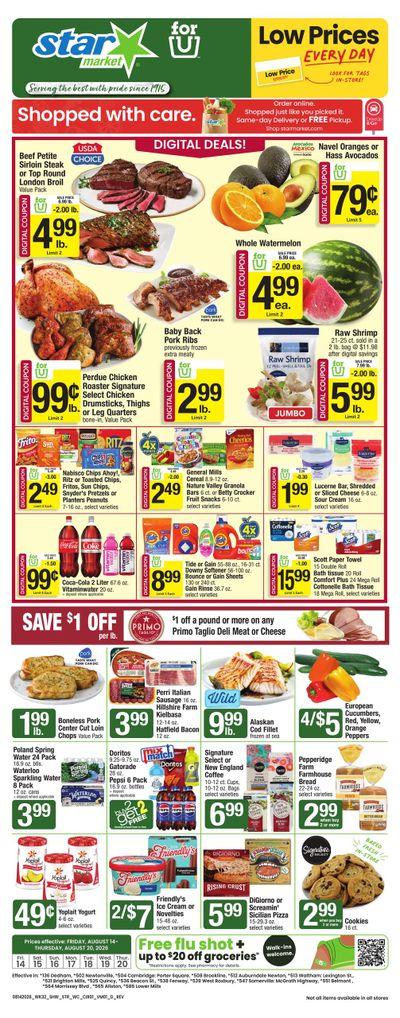 Star Market (Brockton–Milton Village Area, MA) Weekly Ad August 14 - 20, 2026