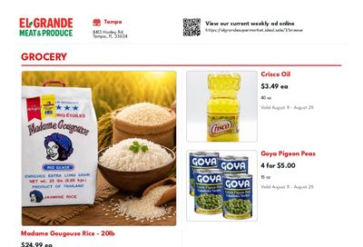 El Grande Meat & Produce Weekly Ad August 11 - 25, 2026