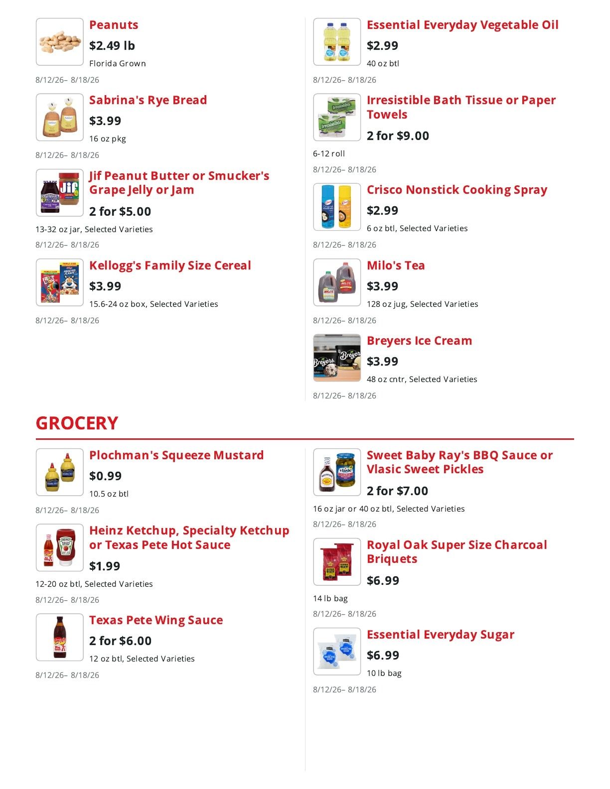 Old Town Family Markets Weekly Ad August 12 - 18, 2026