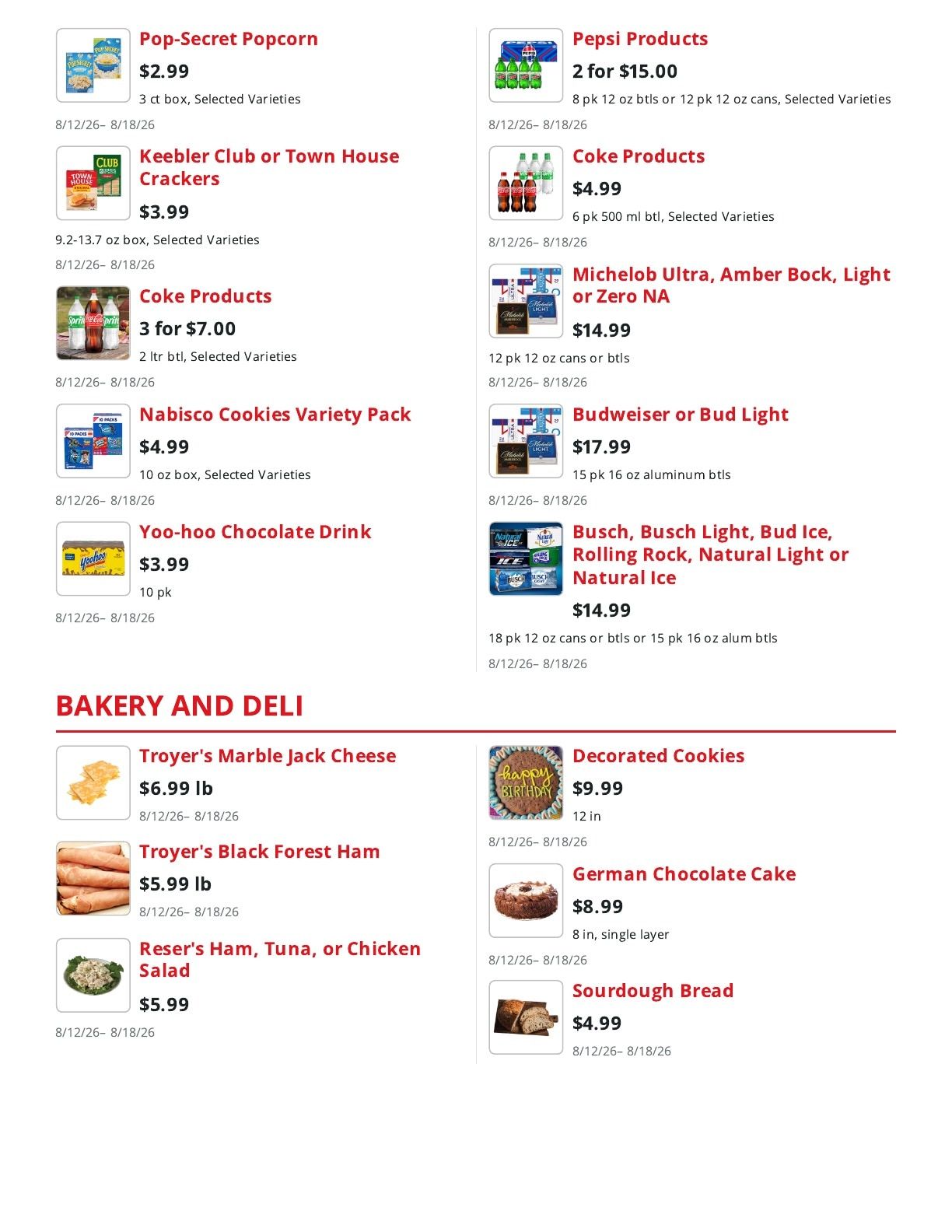 Old Town Family Markets Weekly Ad August 12 - 18, 2026