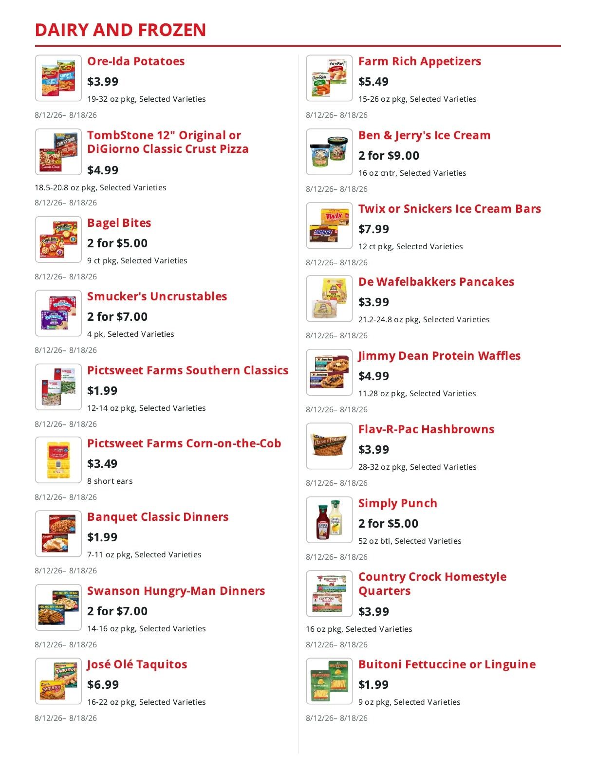 Old Town Family Markets Weekly Ad August 12 - 18, 2026