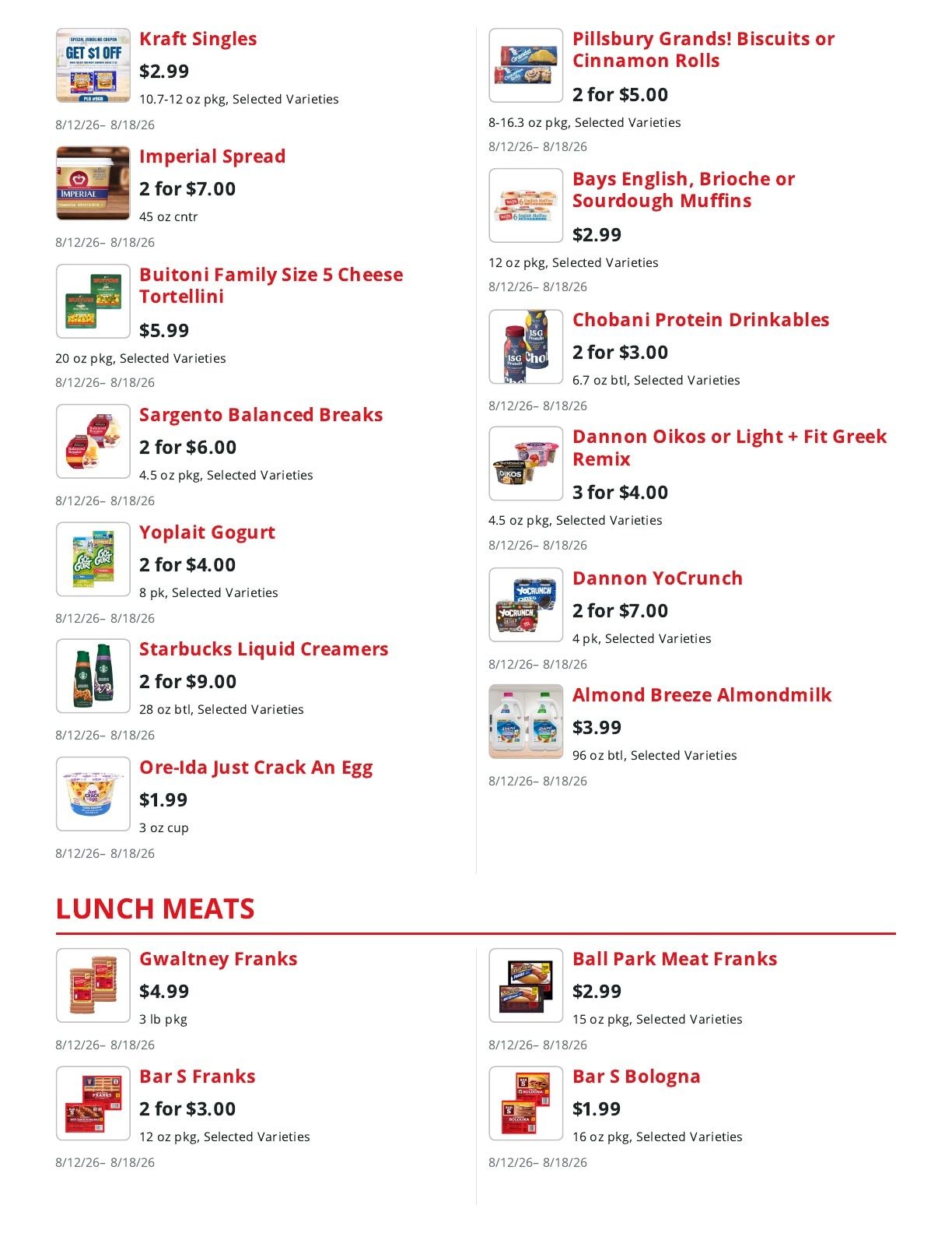 Old Town Family Markets Weekly Ad August 12 - 18, 2026