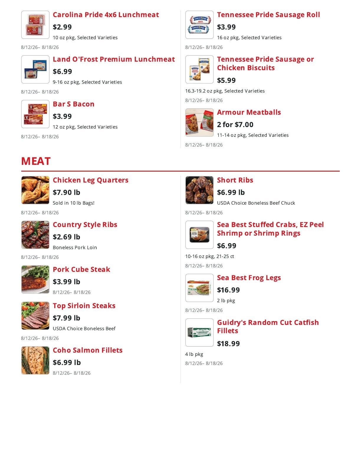 Old Town Family Markets Weekly Ad August 12 - 18, 2026