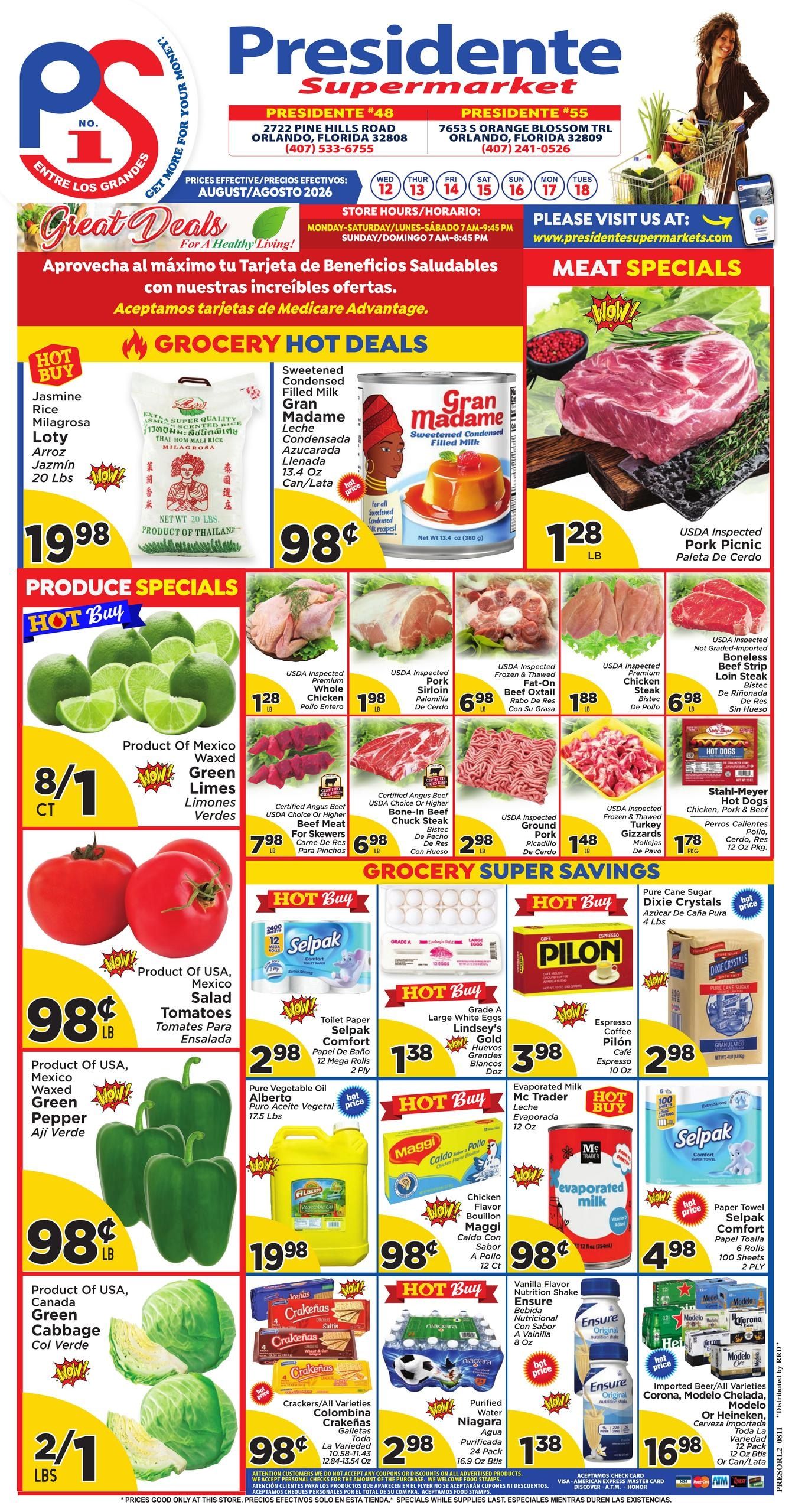 Presidente Supermarkets (Orlando Area, FL) Weekly Ad August 12 - 18, 2026