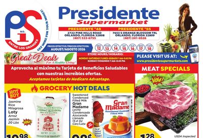 Presidente Supermarkets (Orlando Area, FL) Weekly Ad August 12 - 18, 2026