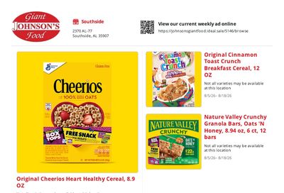 Johnson's Giant Food Weekly Ad August 5 - 18, 2026