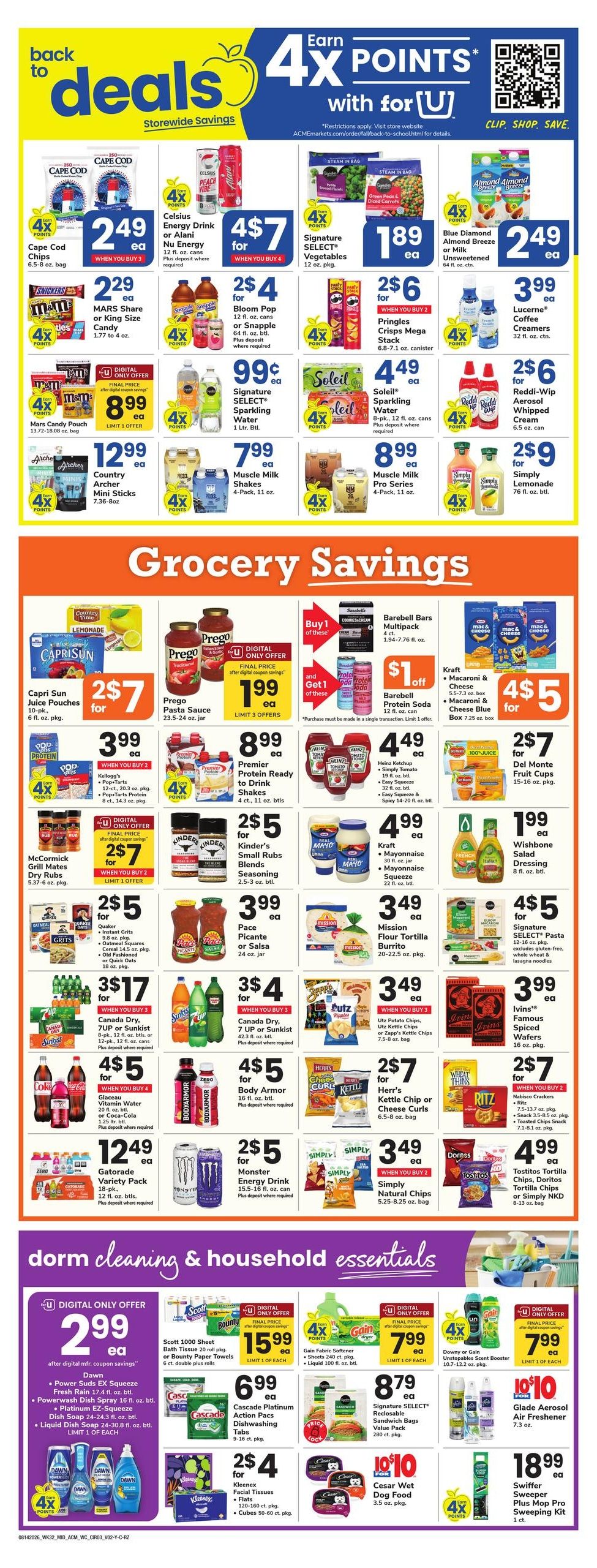 Acme Markets (Poughkeepsie–Millbrook Area, NY) Weekly Ad August 14 - 20, 2026