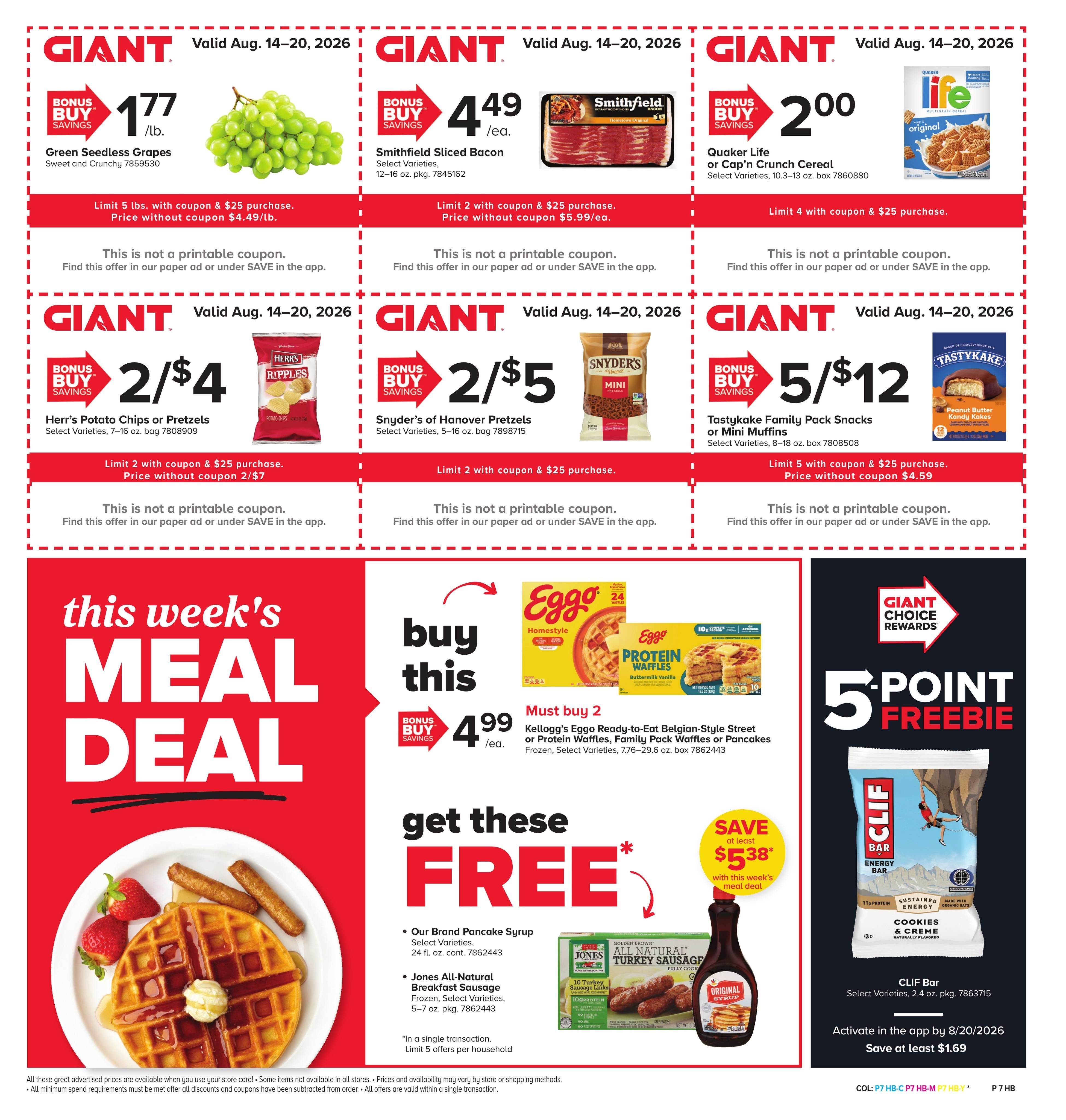 Giant Food Stores (Cumberland Area, MD) Weekly Ad August 14 - 20, 2026