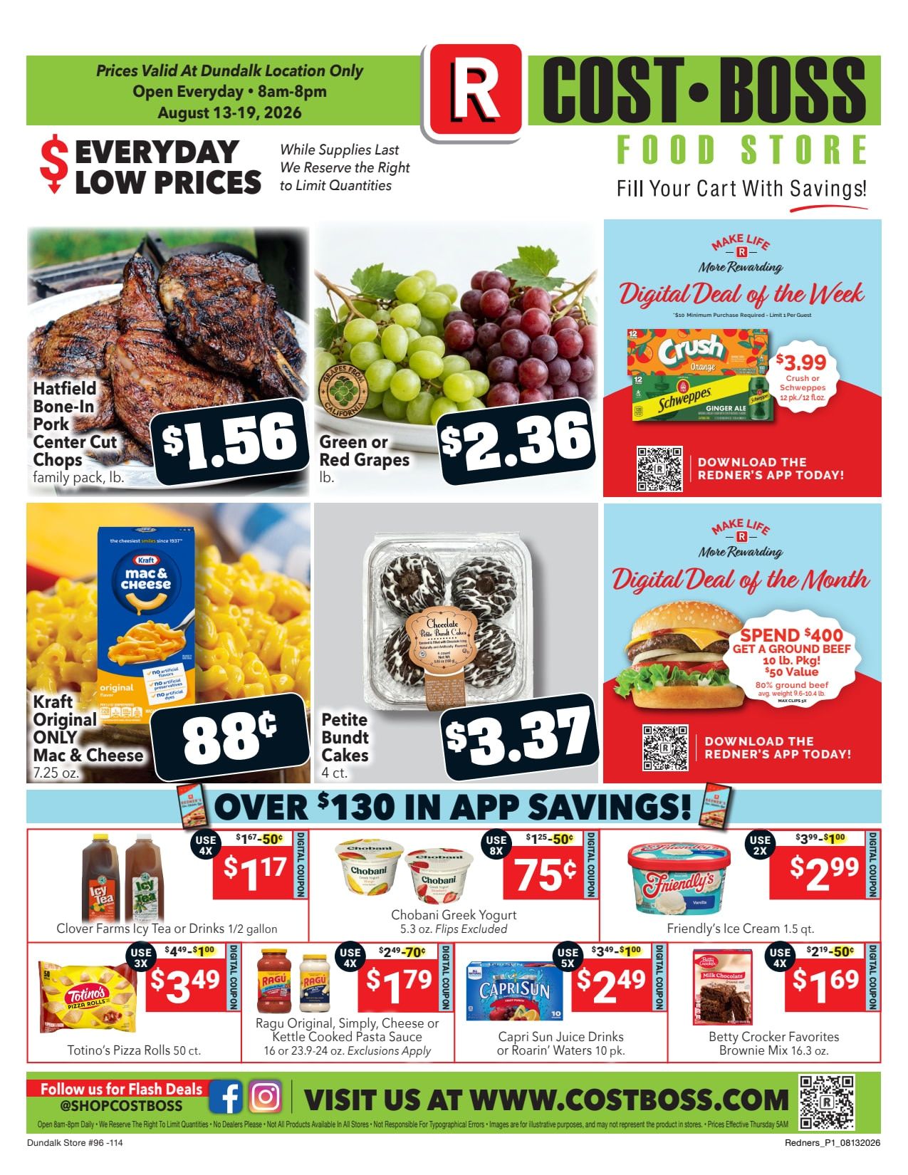 Redner's Markets (Dundalk, MD) Weekly Ad August 13 - 19, 2026