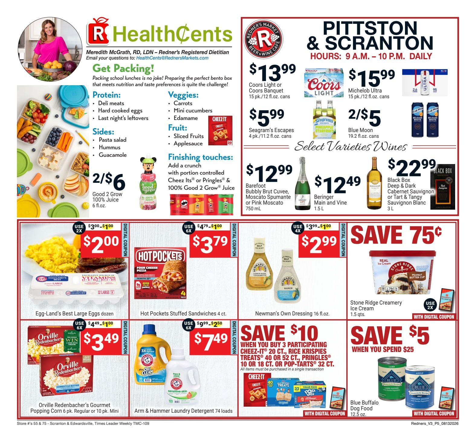 Redner's Markets (Pittston and Scranton, PA) Weekly Ad August 13 - 19, 2026