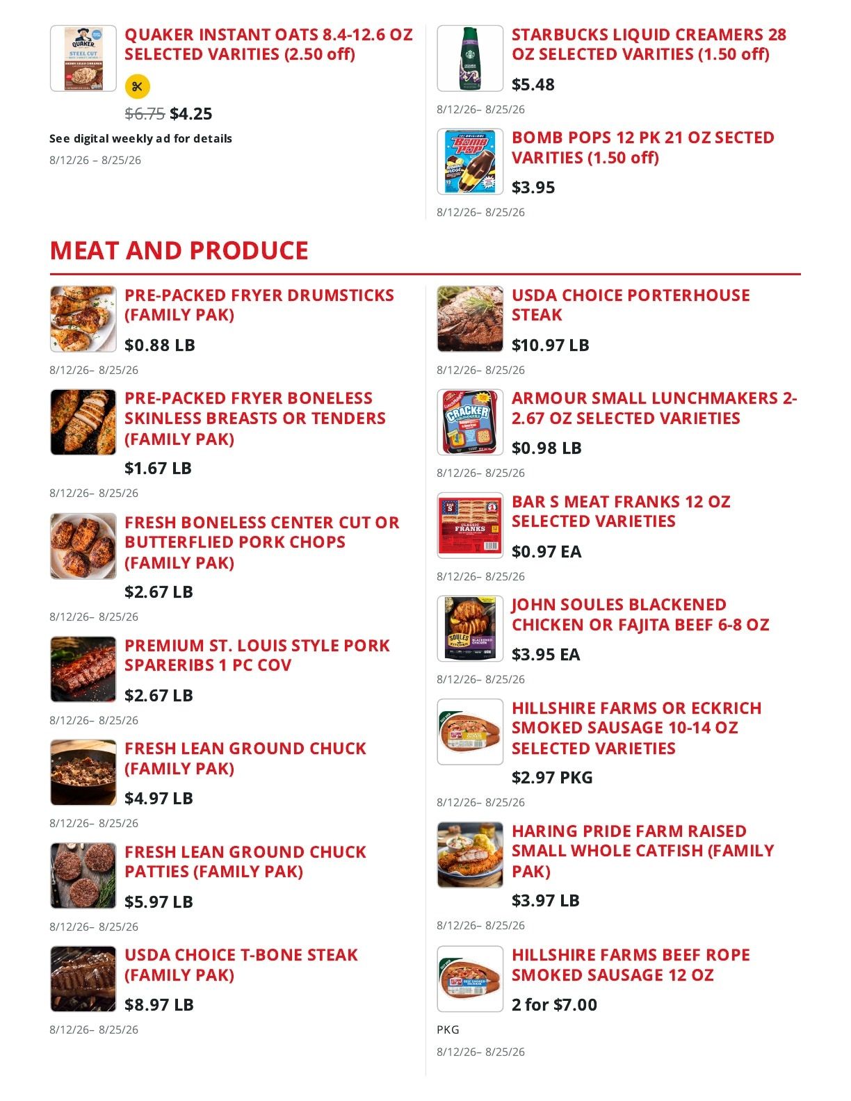 Shoppers Value Foods Greenville (3709 Greenwood Rd, Shreveport, LA) Weekly Ad August 12 - 25, 2026