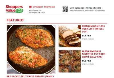 Shoppers Value Foods Greenville (6363 Hearne Ave, Shreveport, LA) Weekly Ad August 12 - 25, 2026