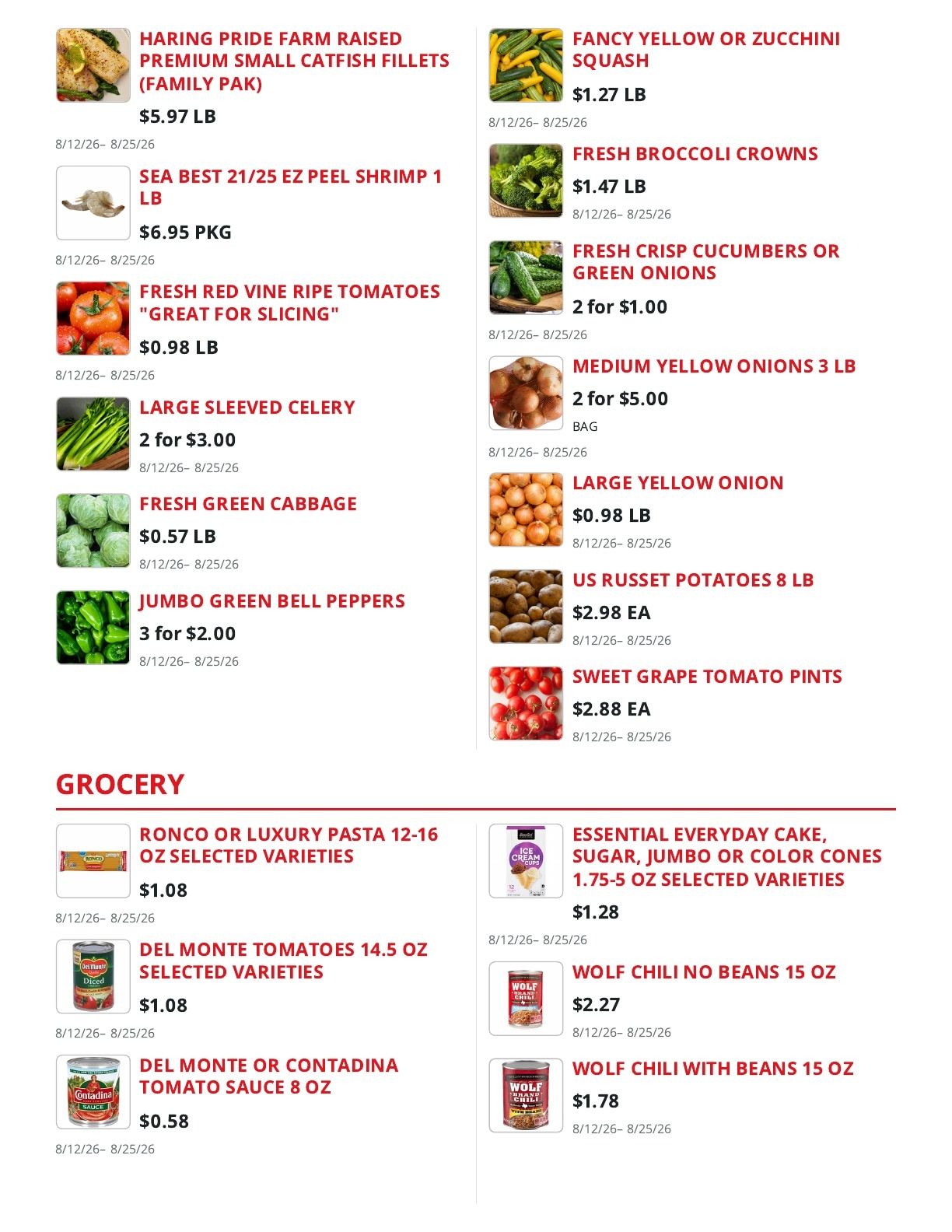 Shoppers Value Foods Greenville (6363 Hearne Ave, Shreveport, LA) Weekly Ad August 12 - 25, 2026