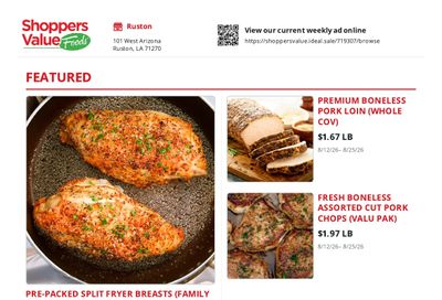 Shoppers Value Foods Greenville (Ruston, LA) Weekly Ad August 12 - 25, 2026