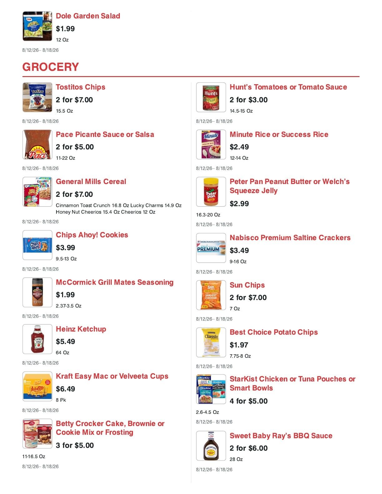 Cash Saver Tupelo (Marked Tree, AR) Weekly Ad August 12 - 18, 2026