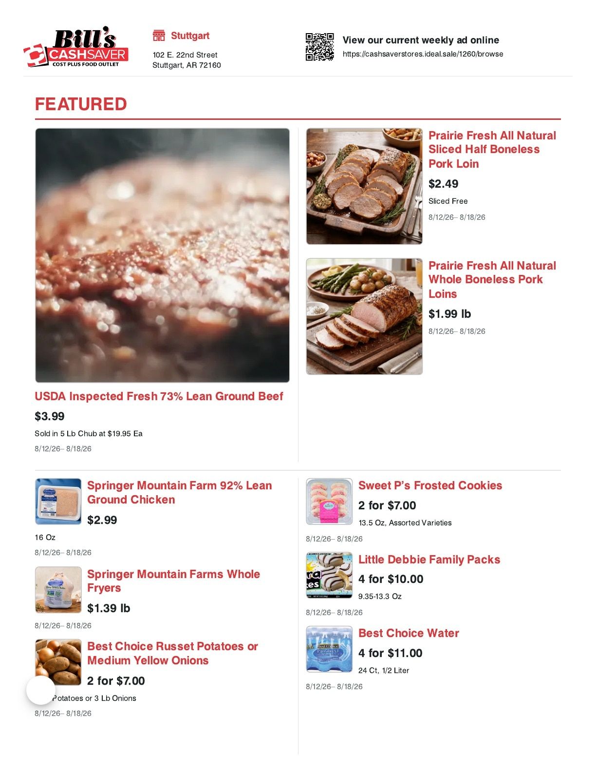Cash Saver Tupelo (Stuttgart, AR) Weekly Ad August 12 - 18, 2026