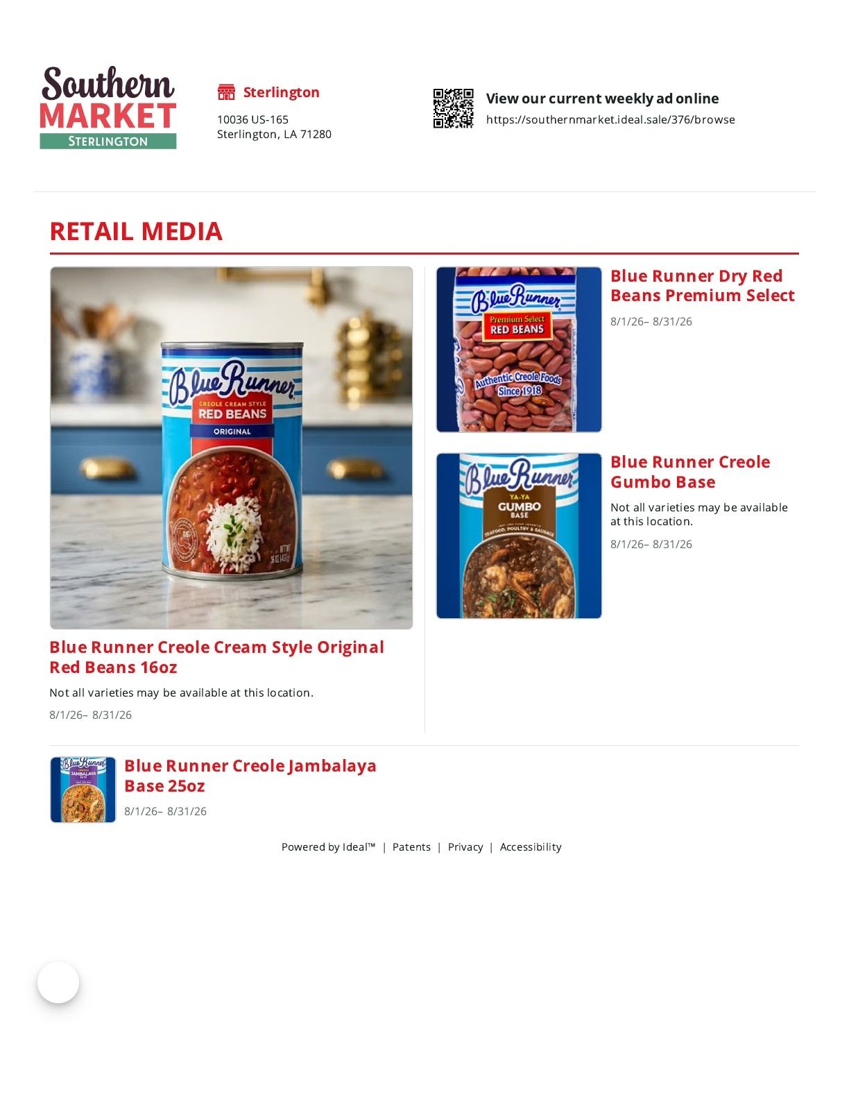 Southern Market (Sterlington, LA) Weekly Ad August 1 - 31, 2026