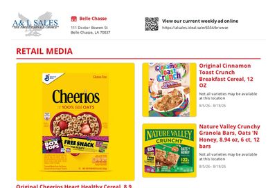 A & L Sales Weekly Ad August 5 - 18, 2026