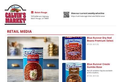 Calvin's Bocage Market Weekly Ad August 1 - 31, 2026