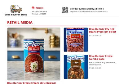 Don's Country Store Weekly Ad August 1 - 31, 2026