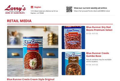 Larry's Super Foods Weekly Ad August 1 - 31, 2026