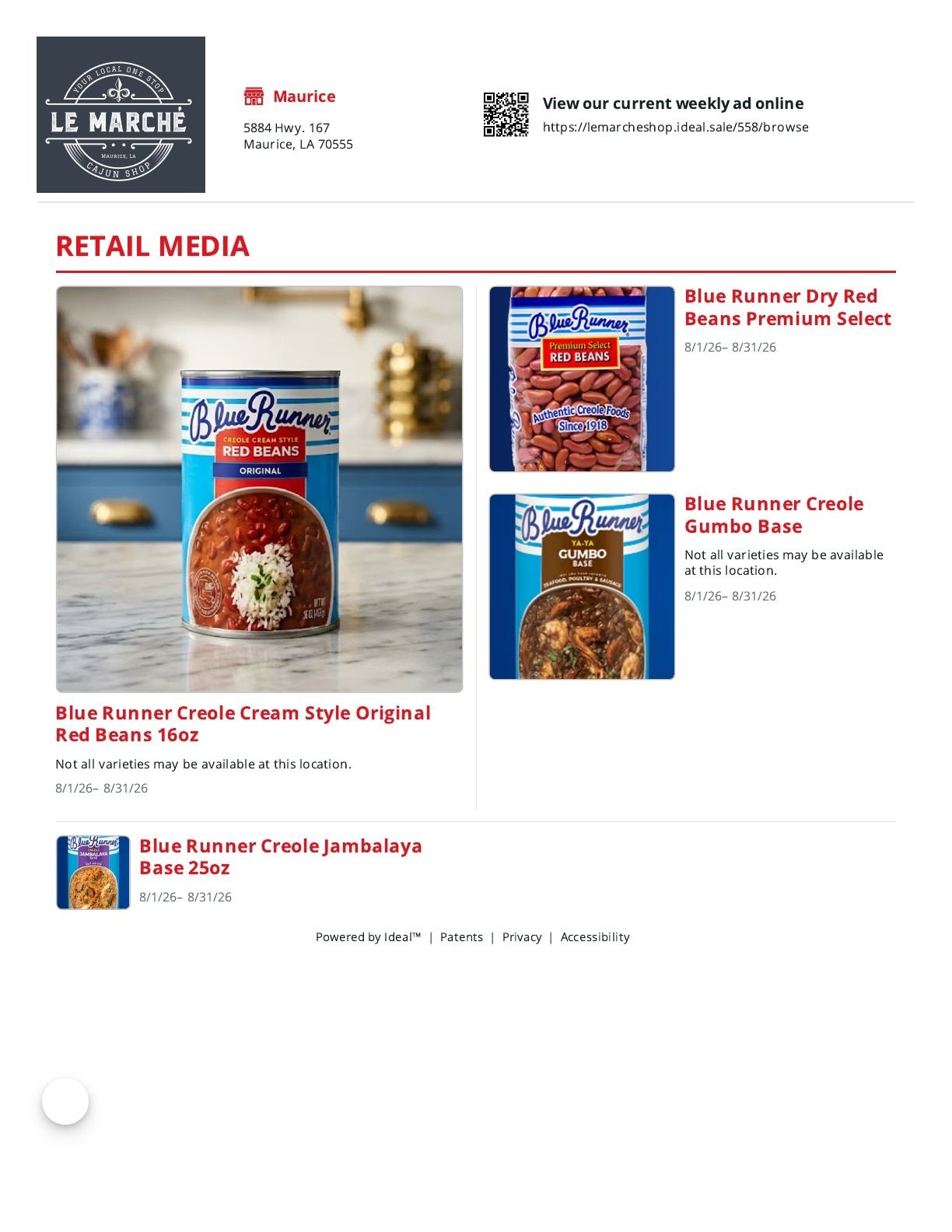Le Marche Maurice Weekly Ad August 1 - 31, 2026