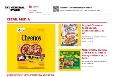 The General Store of Castor Weekly Ad August 5 - 18, 2026