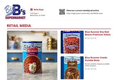 Big B's Supermarket Weekly Ad August 1 - 31, 2026