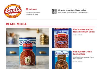 Earl's Cajun Market Weekly Ad August 1 - 31, 2026