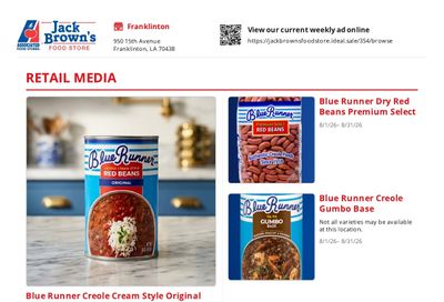 Jack Brown's Food Store Weekly Ad August 1 - 31, 2026