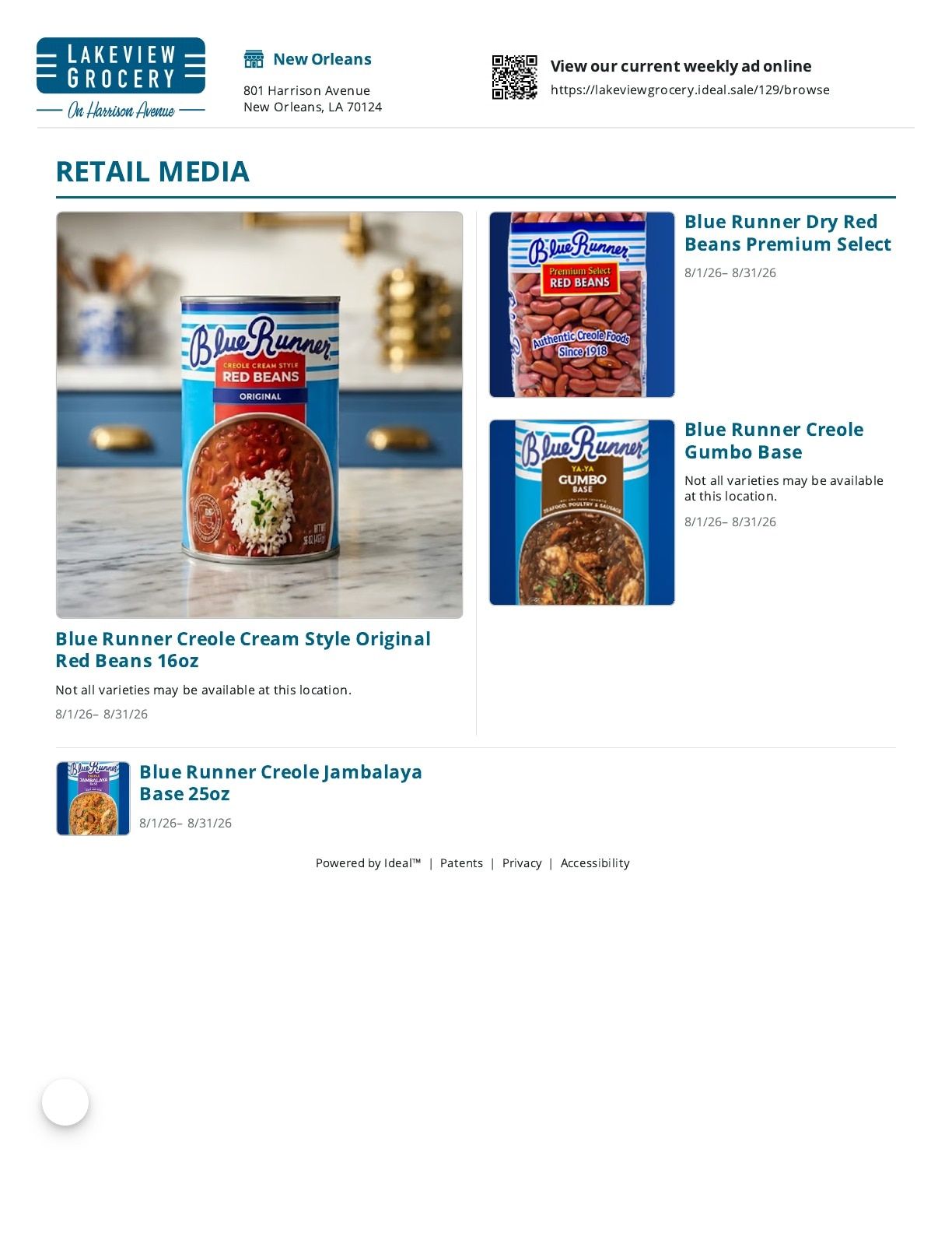 Lakeview Grocery New Orleans Weekly Ad August 1 - 31, 2026