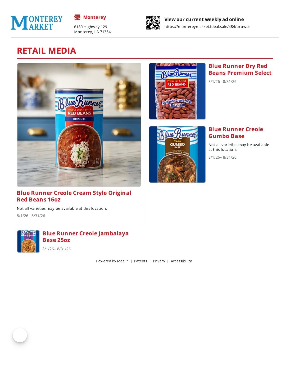 Monterey Market Louisiana Weekly Ad August 1 - 31, 2026