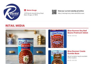 Reeves' Supermarket Weekly Ad August 1 - 31, 2026