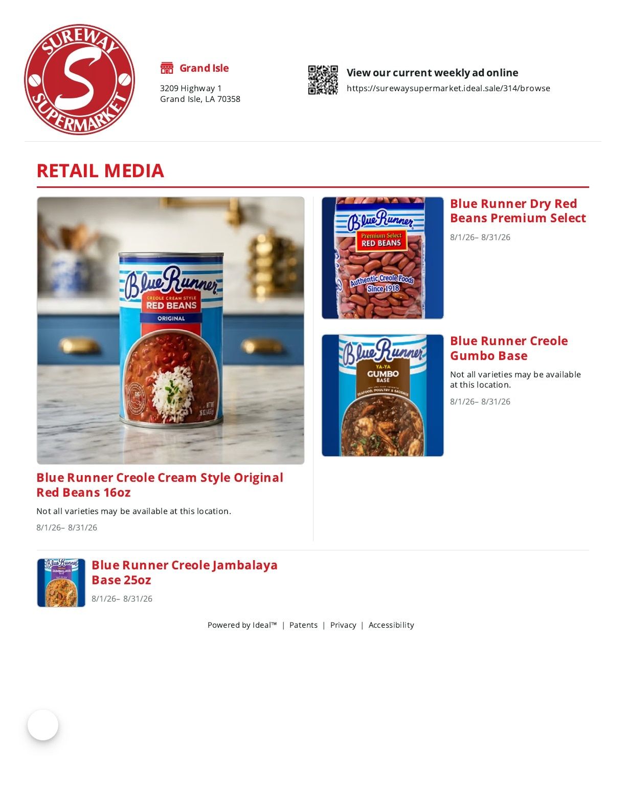 Sureway Supermarket Weekly Ad August 1 - 31, 2026