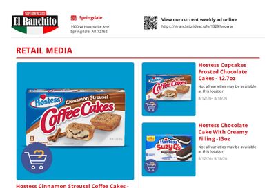 Super Mercado El Ranchito Weekly Ad August 12 - 18, 2026