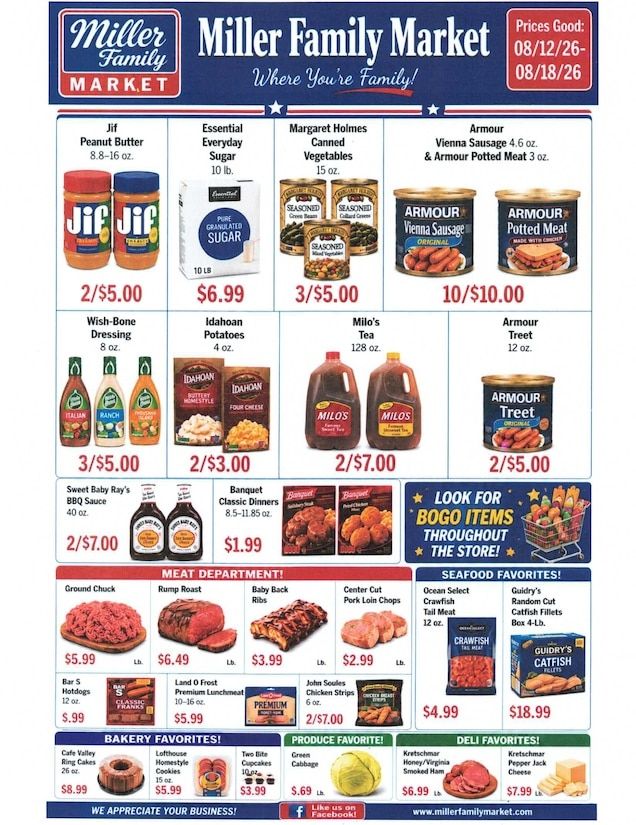 Miller Family Market Weekly Ad August 12 - 18, 2026