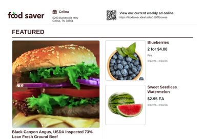 Food Saver Tennessee (Celina, TN) Weekly Ad August 12 - 18, 2026