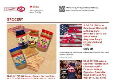 Cox Foods (Hyden, KY) Weekly Ad August 12 - 25, 2026