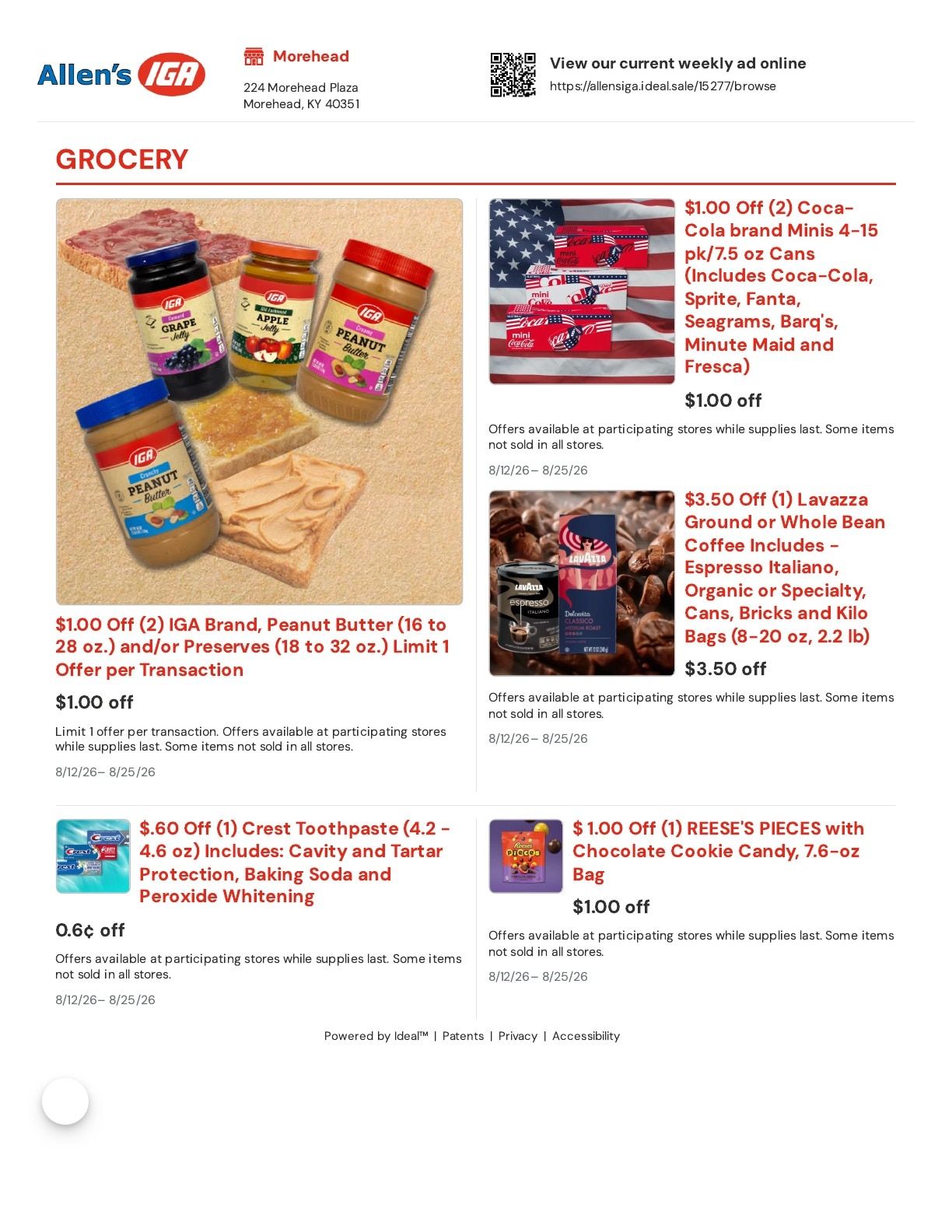 Allen's IGA Weekly Ad August 12 - 25, 2026