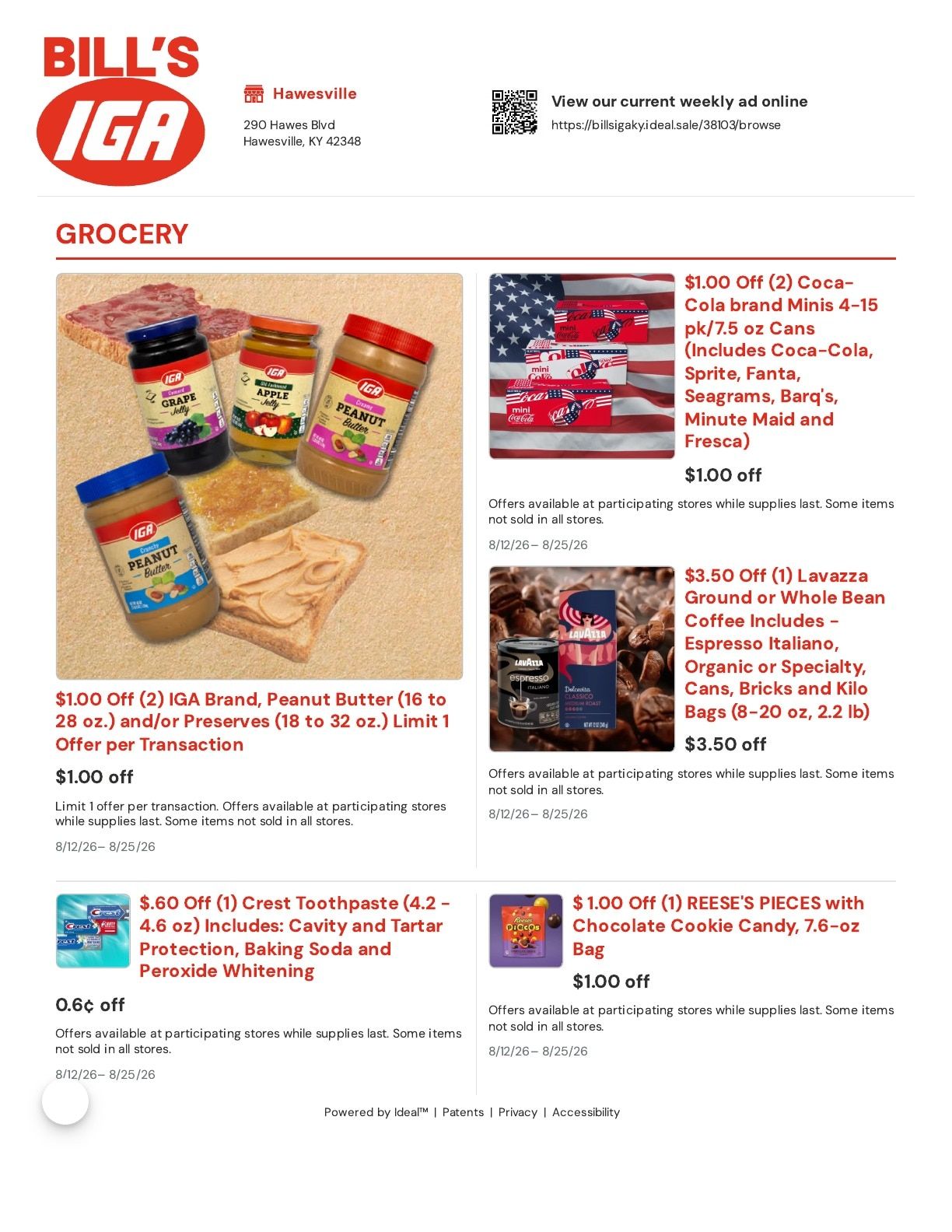 Bill's IGA Kentucky Weekly Ad August 12 - 25, 2026