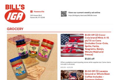 Bill's IGA Kentucky Weekly Ad August 12 - 25, 2026
