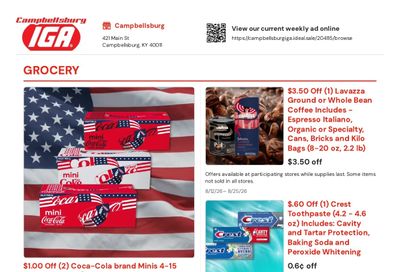 Campbellsburg IGA Weekly Ad August 12 - 25, 2026
