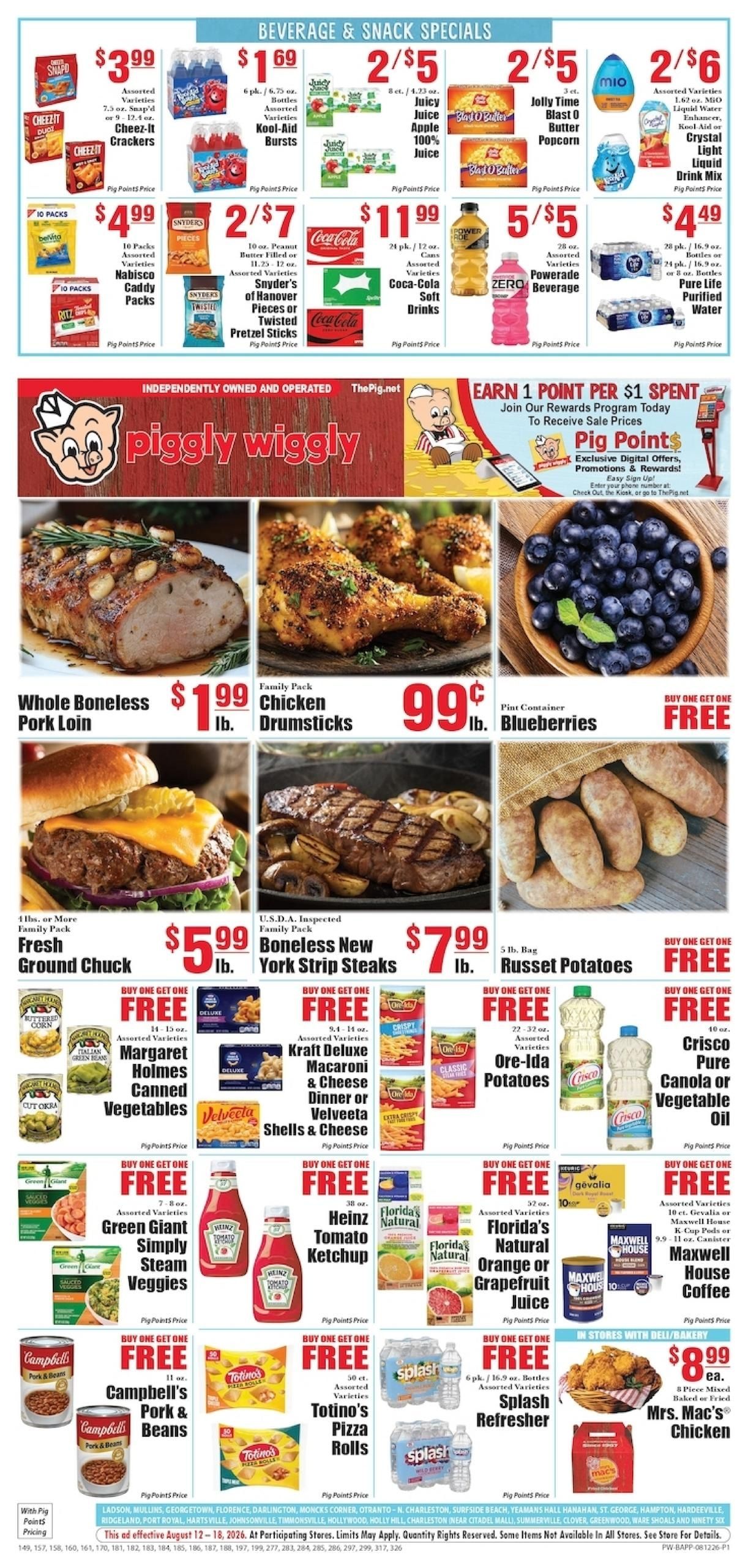 Piggly Wiggly (Charleston Area, SC) Weekly Ad August 12 - 18, 2026