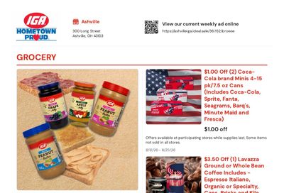 Ashville IGA Weekly Ad August 12 - 25, 2026