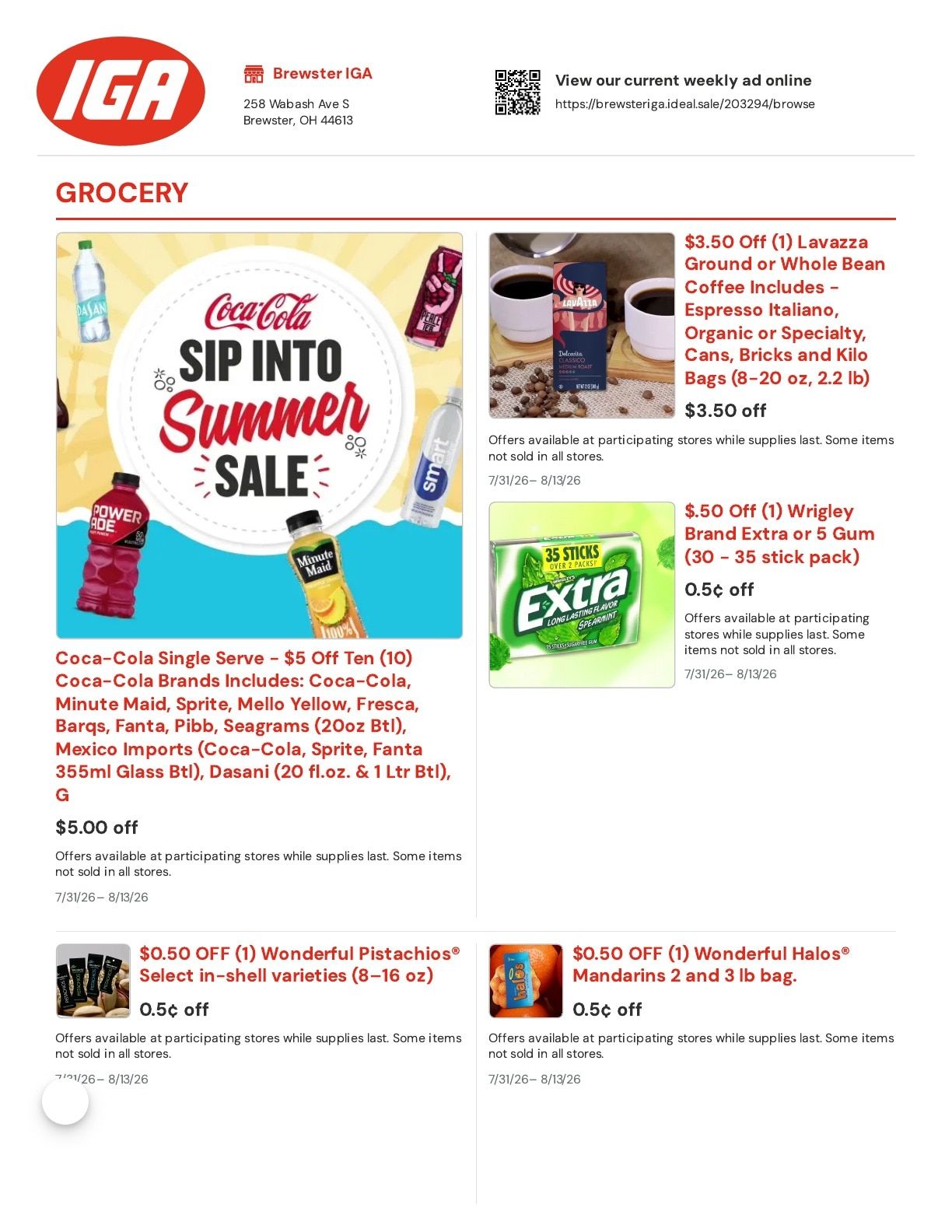 Brewster IGA Weekly Ad July 31 - August 13, 2026