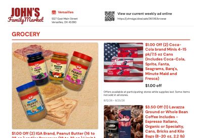 John's IGA Weekly Ad August 12 - 25, 2026