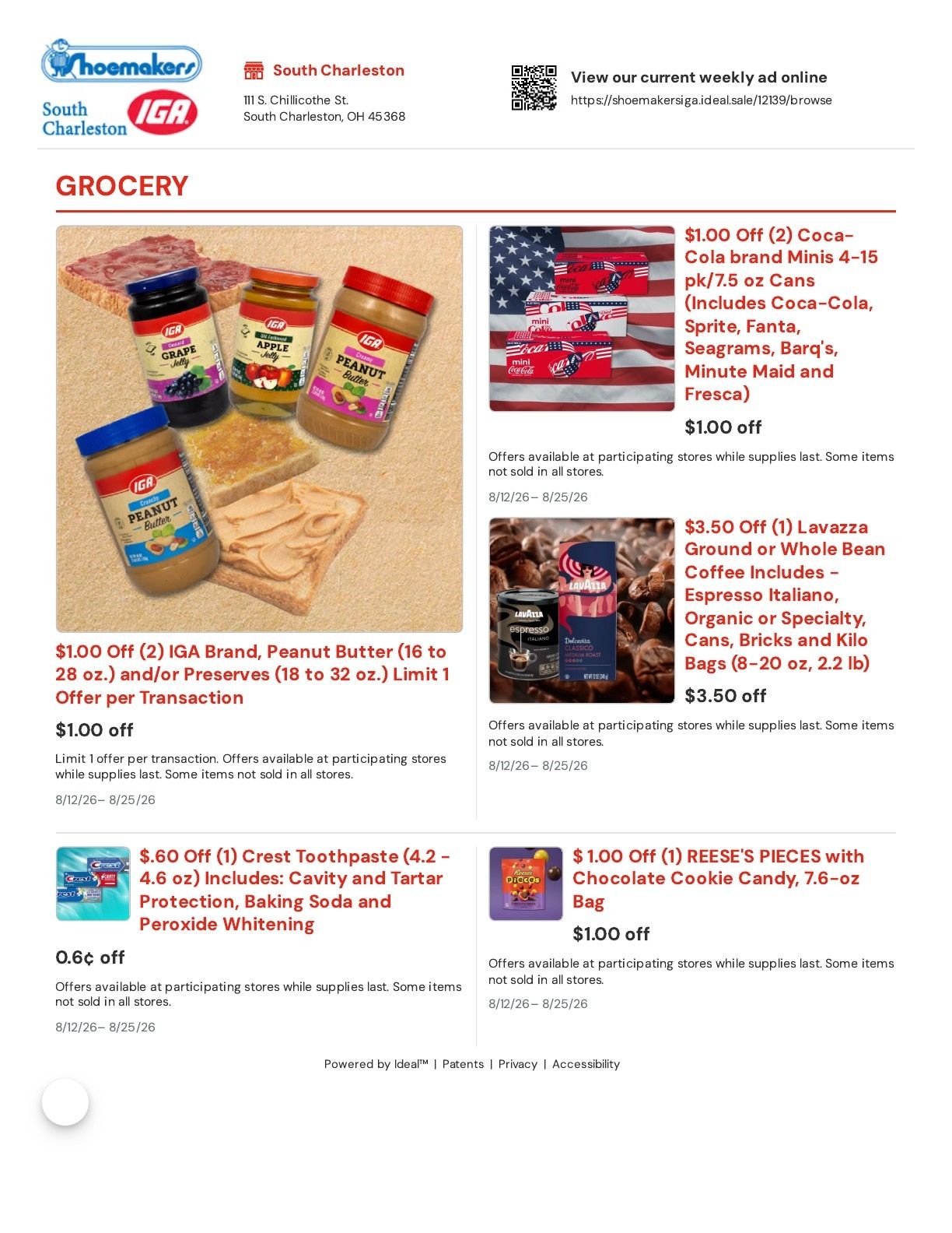 Shoemaker's IGA Weekly Ad August 12 - 25, 2026